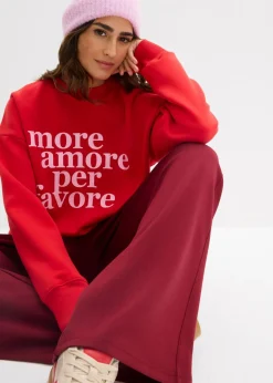 bonprix bonprix Sudadera oversize de mezcla de algodón fresa-rosa cristal