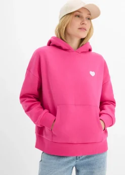 bonprix bonprix Sudadera oversize de mezcla de algodón suave con capucha Pink lady estampado Best