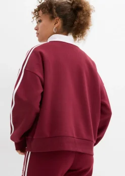bonprix bonprix Sudadera oversize en suave mezcla de algodón Rojo avellana/blanco estampado Outlet