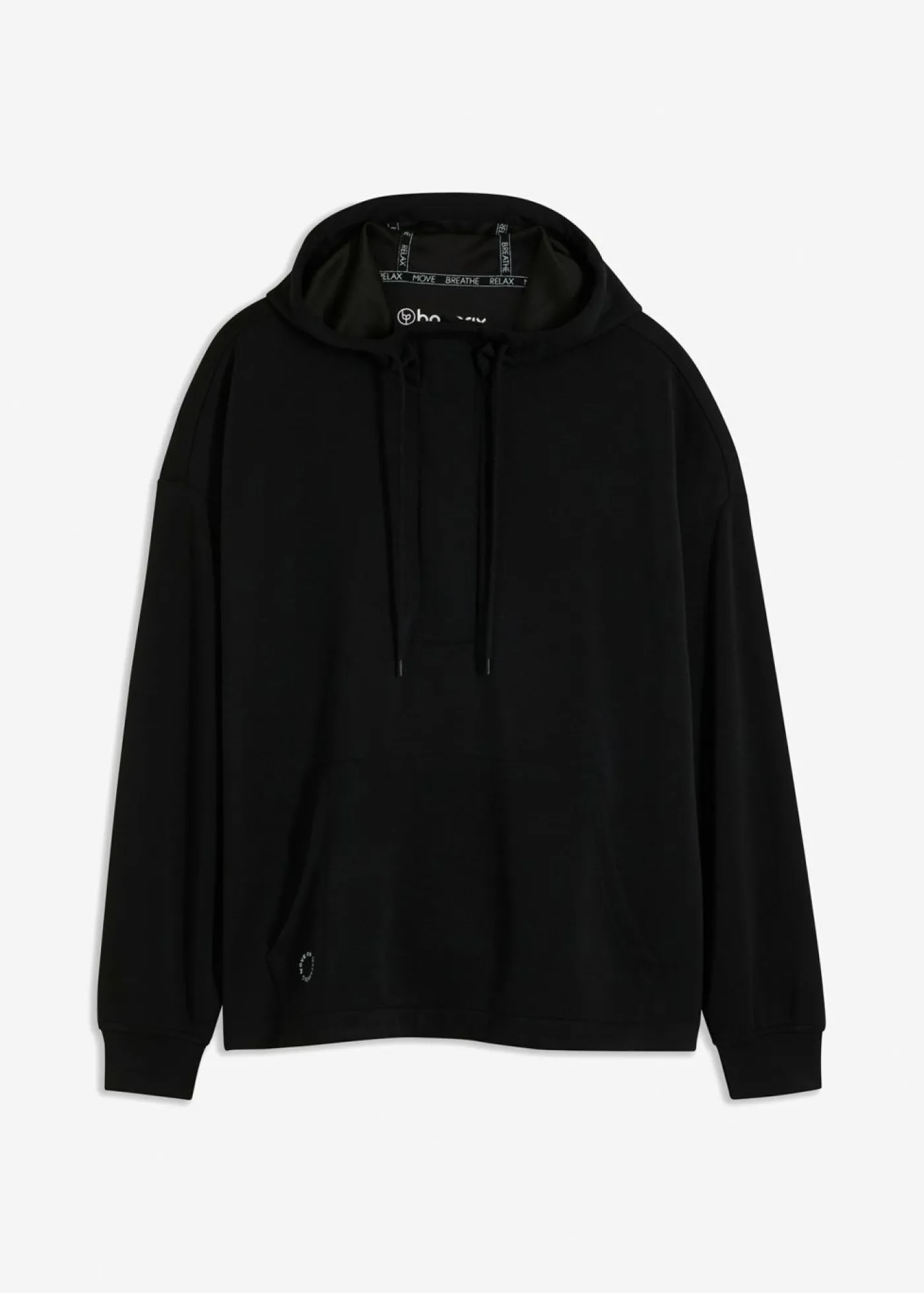 bonprix bonprix Sudadera ultrasuave de material modal con corte holgado y capucha Negro Discount