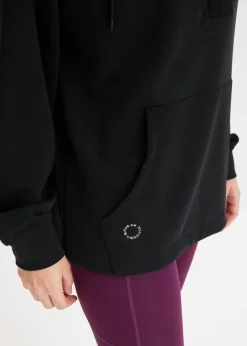 bonprix bonprix Sudadera ultrasuave de material modal con corte holgado y capucha Negro Discount