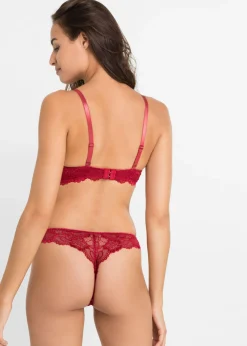 bonprix bonprix Sujetador + tanga de encaje delicado (2 piezas) Rojo Best