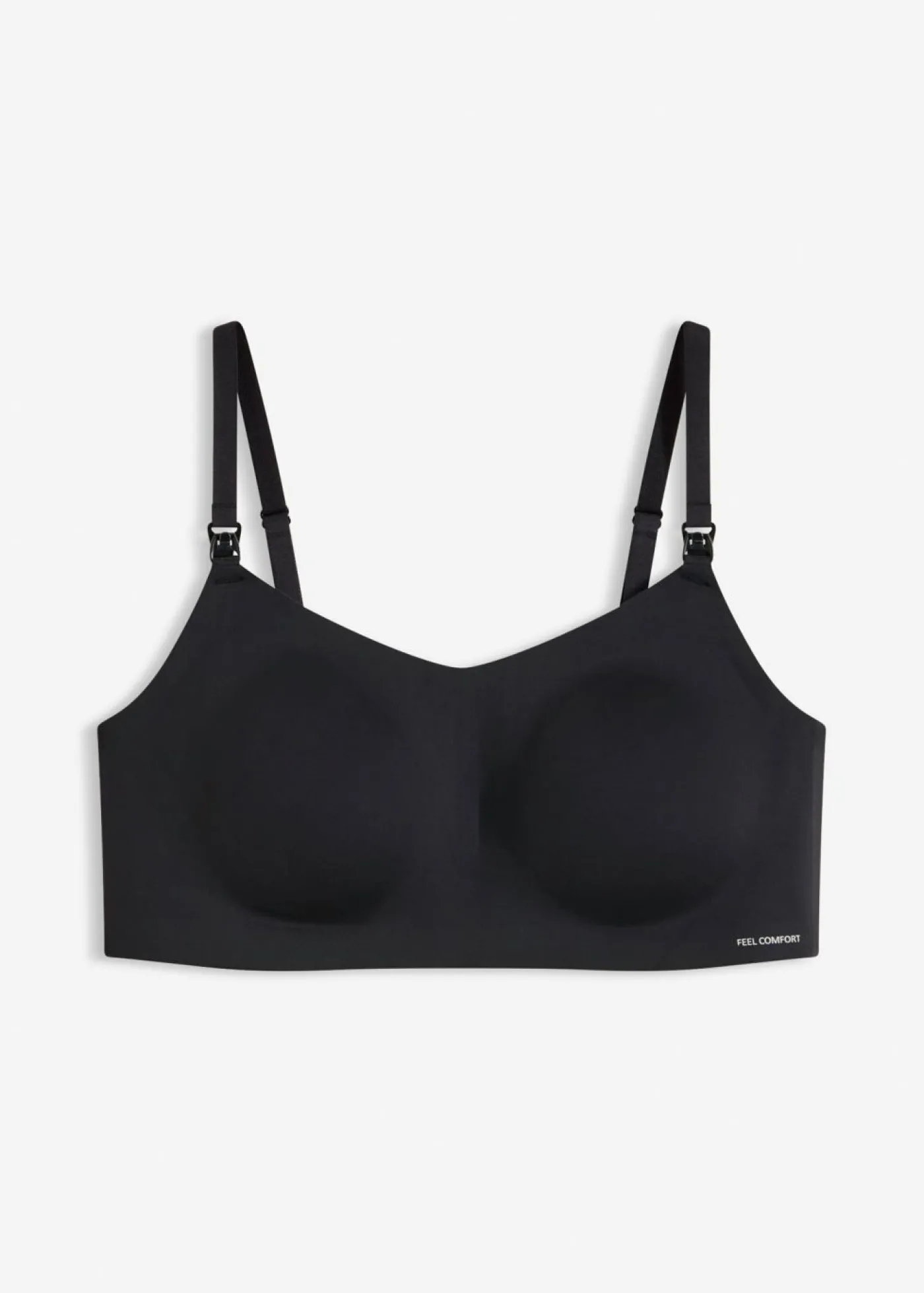 bonprix bonprix Sujetador acolchado de lactancia Feel Comfort sin aros con corte láser Negro Best