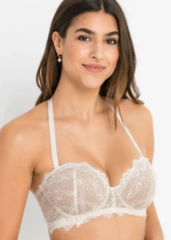 bonprix bonprix Sujetador balconette de encaje delicado Crudo/marrón claro Sale