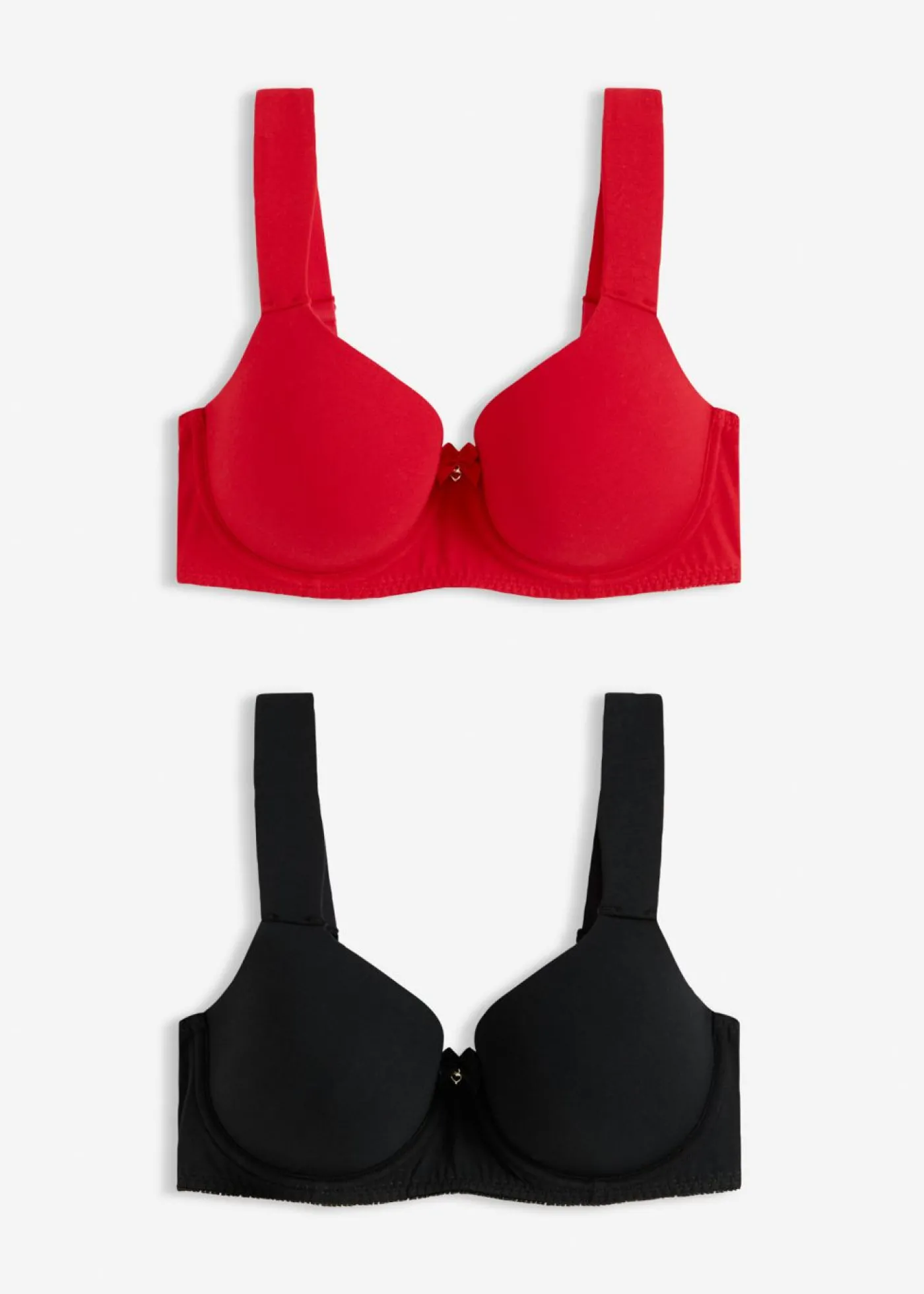 bonprix bonprix Sujetador con aros y encaje (2 unidades) Rojo salsa + negro Online