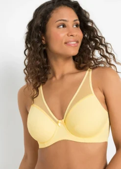 bonprix bonprix Sujetador con aros y malla (2 unidades) Amarillo crema + gris Discount
