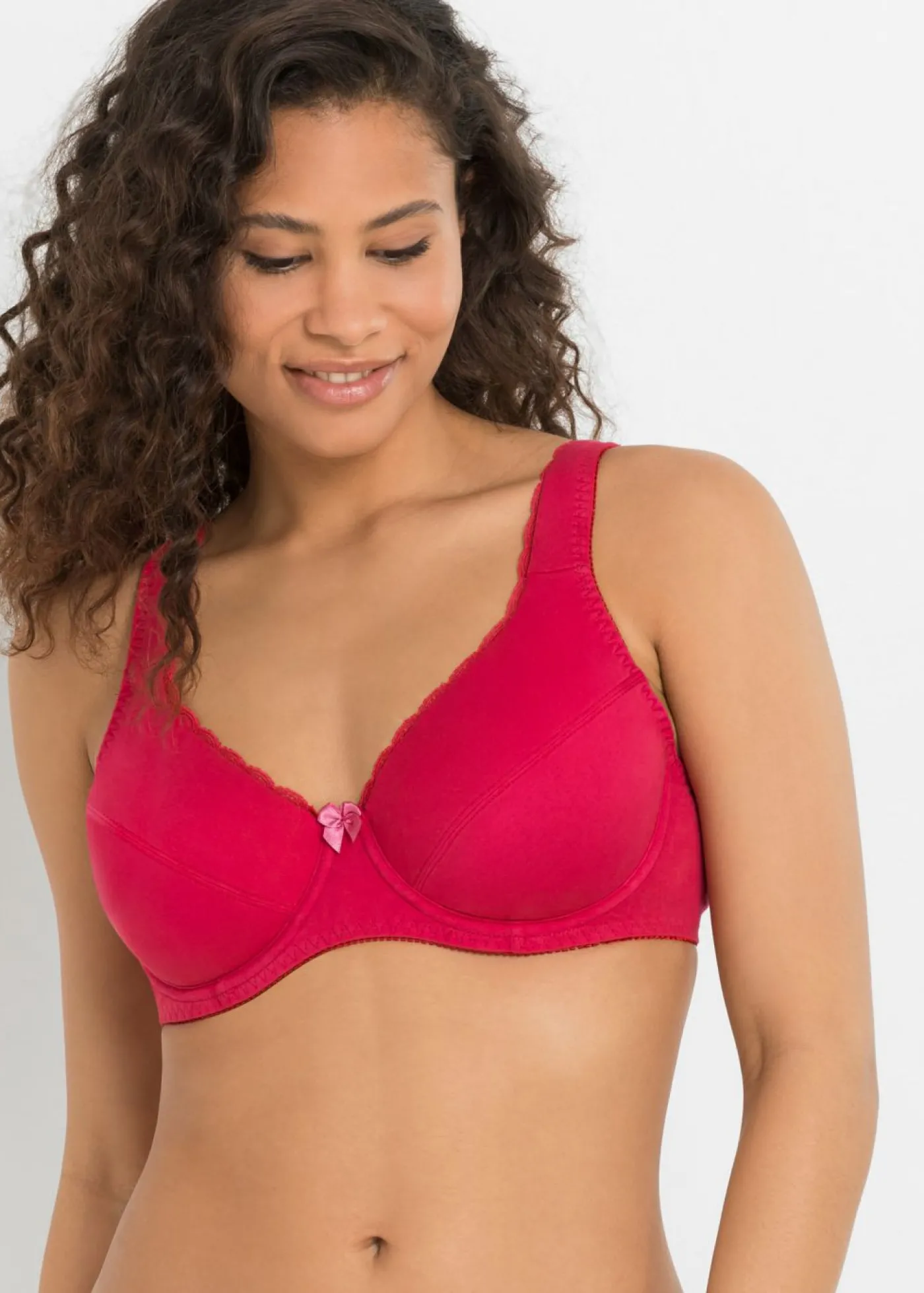 bonprix bonprix Sujetador con aros y suave algodón orgánico (3 unidades) Rojo sangría + azul marino profundo + crudo Online