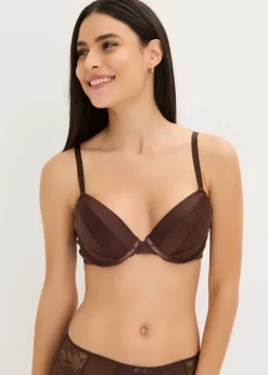 bonprix bonprix Sujetador con elegante efecto brillante Marrón oscuro Hot