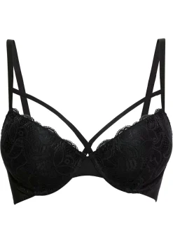 bonprix bonprix Sujetador con encaje delicado Negro Sale