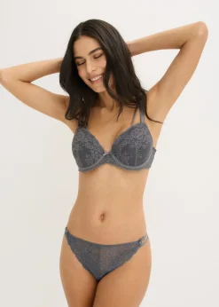 bonprix bonprix Sujetador con encaje fino Gris granito Hot