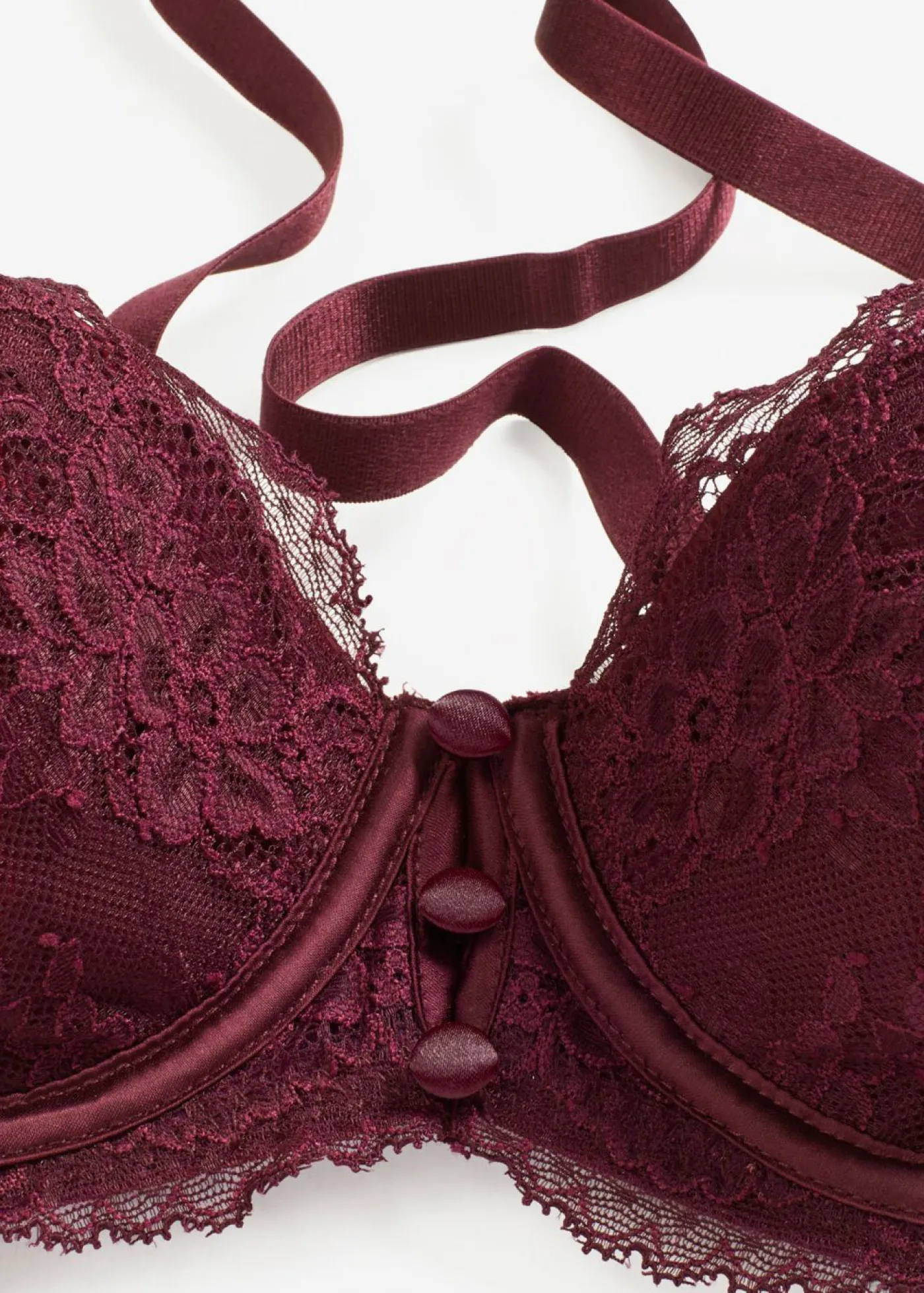 bonprix bonprix Sujetador con encaje fino rojo burdeos Outlet