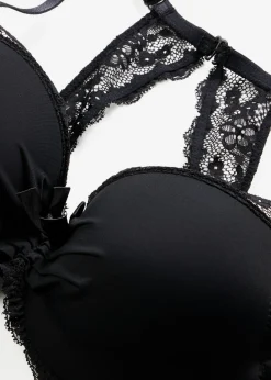 bonprix bonprix Sujetador con espalda nadadora de encaje Negro Online