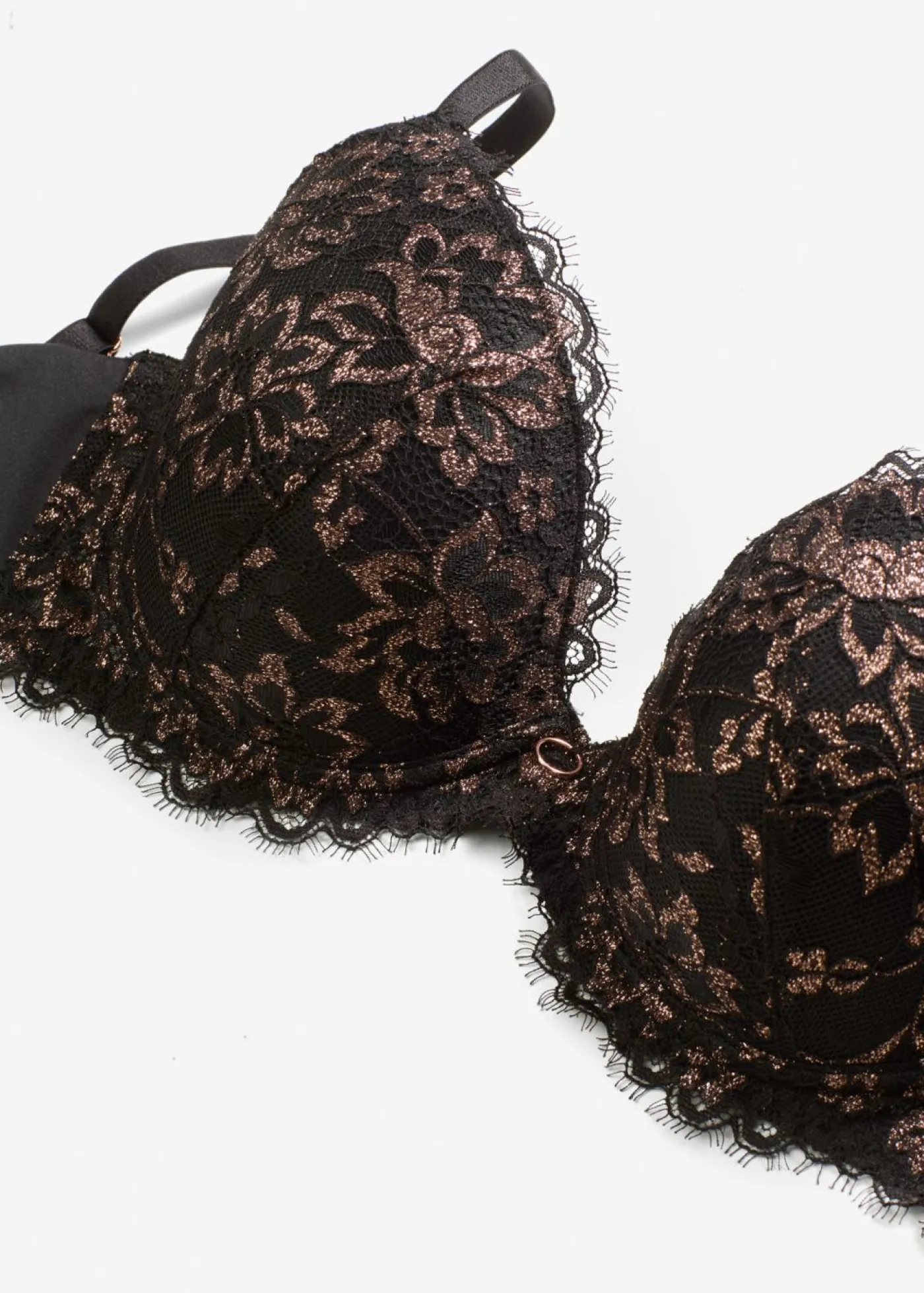 bonprix bonprix Sujetador con hilo brillante Negro-cobre metalizado Online