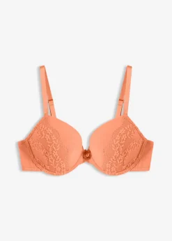 bonprix bonprix Sujetador de algodón orgánico y encaje con aros papaya suave Discount