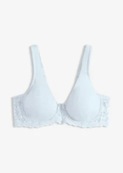 bonprix bonprix Sujetador de camiseta con tirantes acolchados Azul-crema