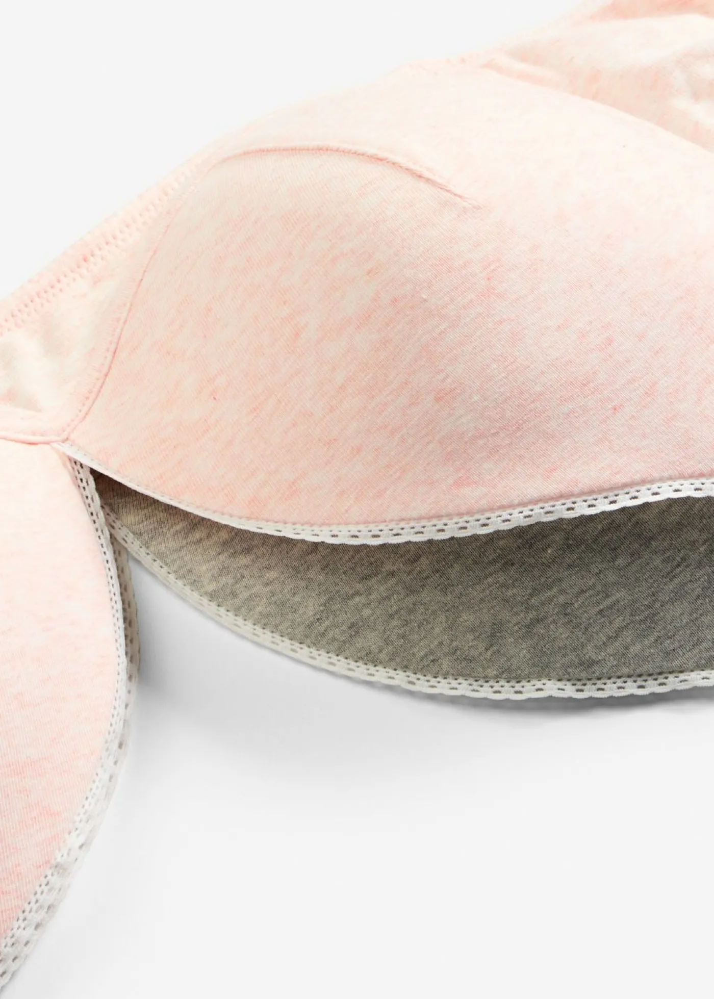 bonprix bonprix Sujetador de cierre frontal, sin aros, con algodón orgánico (2 unidades) rosa seda-gris claro jaspeado-blanco Clearance