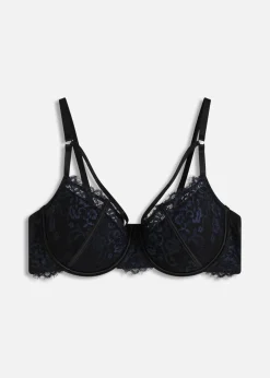 bonprix bonprix Sujetador de delicado encaje fino Negro-azul marino Online