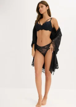 bonprix bonprix Sujetador de delicado encaje fino Negro-azul marino Online