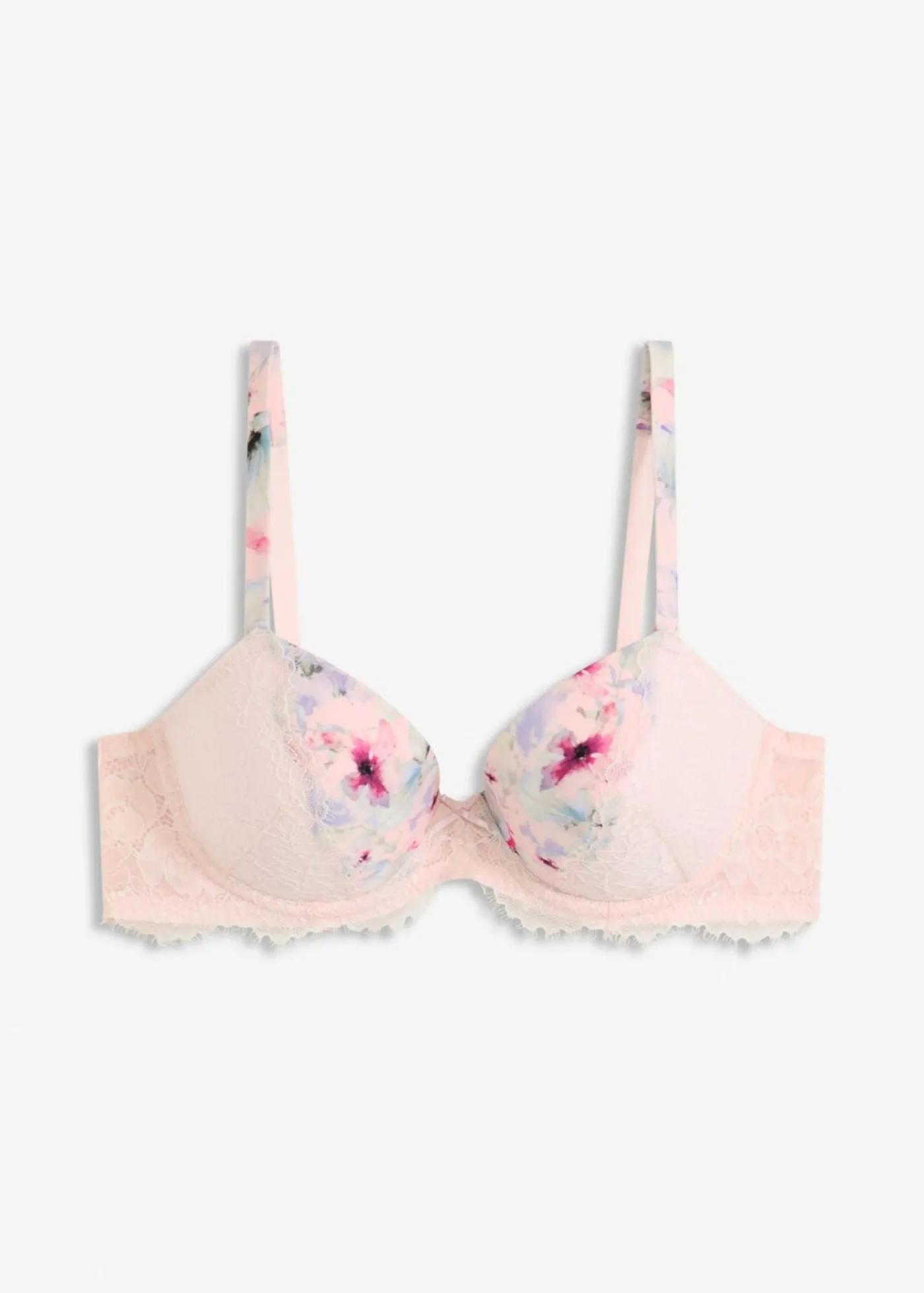 bonprix bonprix Sujetador de material brillante rosa claro-mentol claro-beige-verde guijarro-verde-rosa mate-fucsia-lila azulado-baya con flores Online