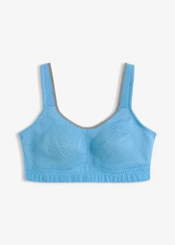 bonprix bonprix Sujetador deportivo con gran sujeción Gris granito/azul brillante Outlet