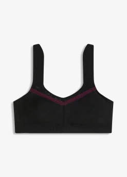 bonprix bonprix Sujetador deportivo con gran sujeción Negro/morado intenso Online