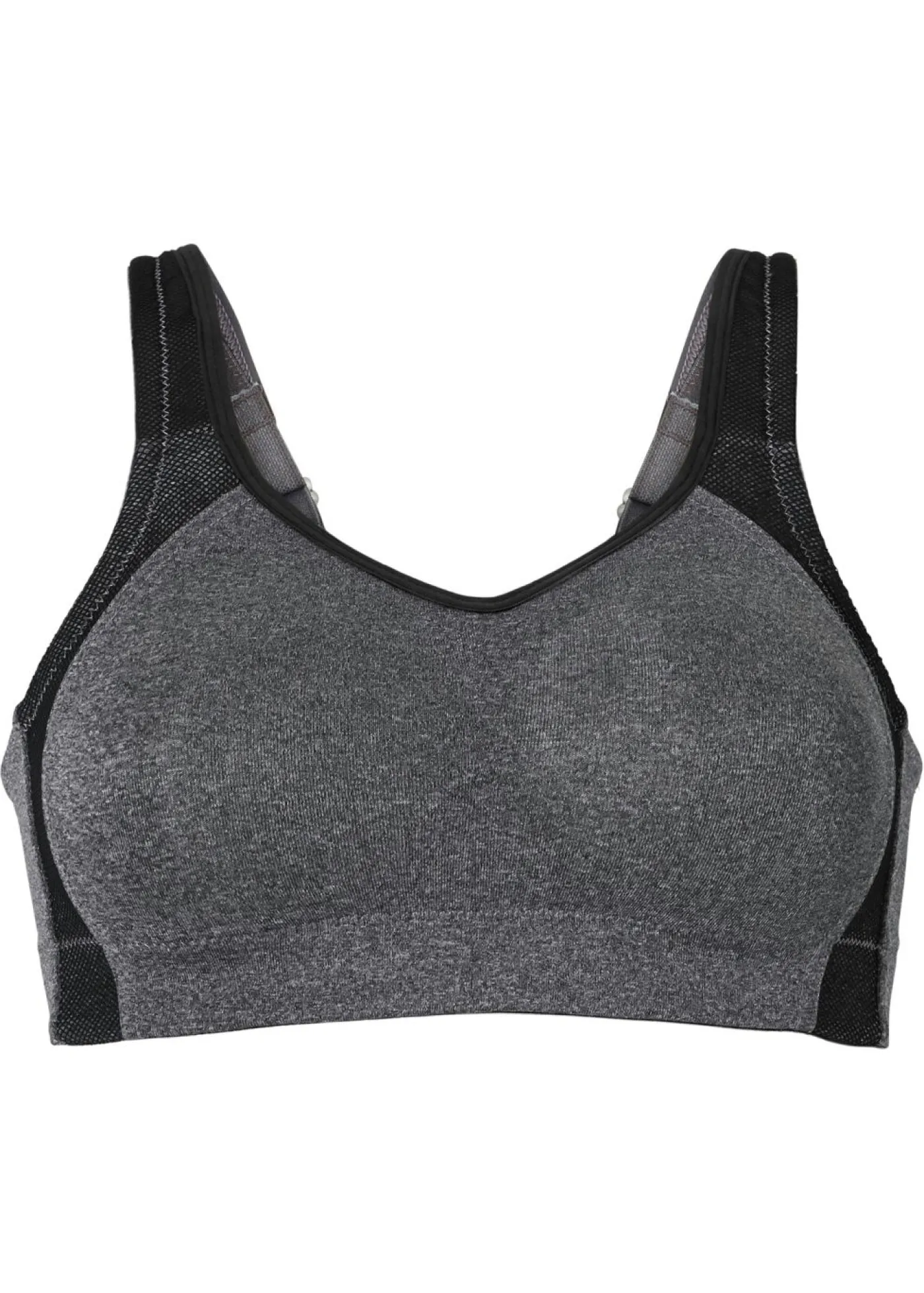 bonprix bonprix Sujetador deportivo con soporte medio Gris-negro jaspeado Discount