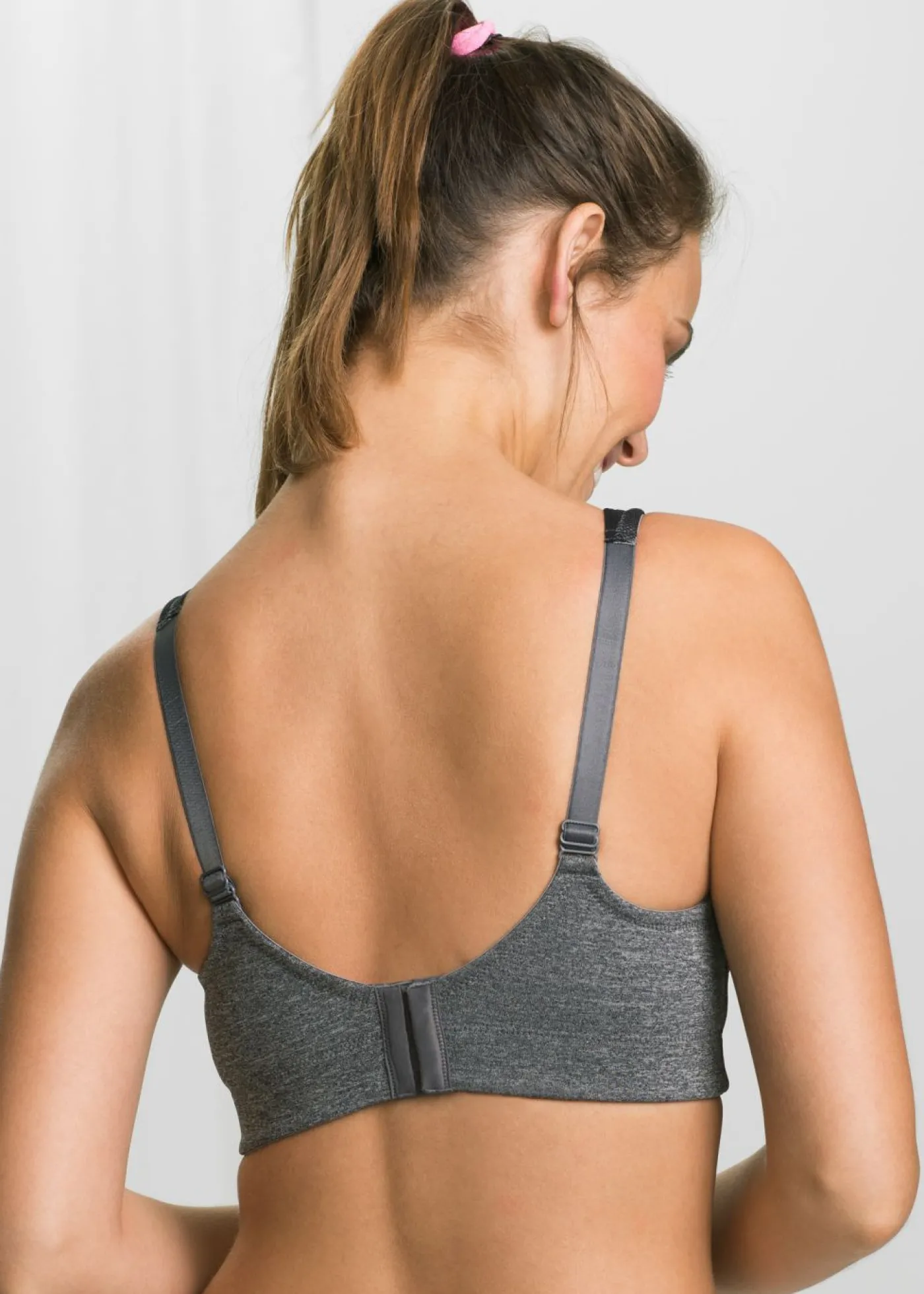 bonprix bonprix Sujetador deportivo con soporte medio Gris-negro jaspeado Discount