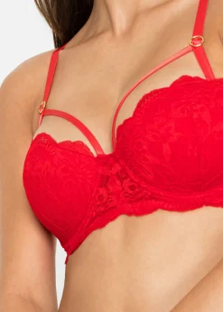 bonprix bonprix Sujetador estilo balconette con aros Rosa fresa Outlet