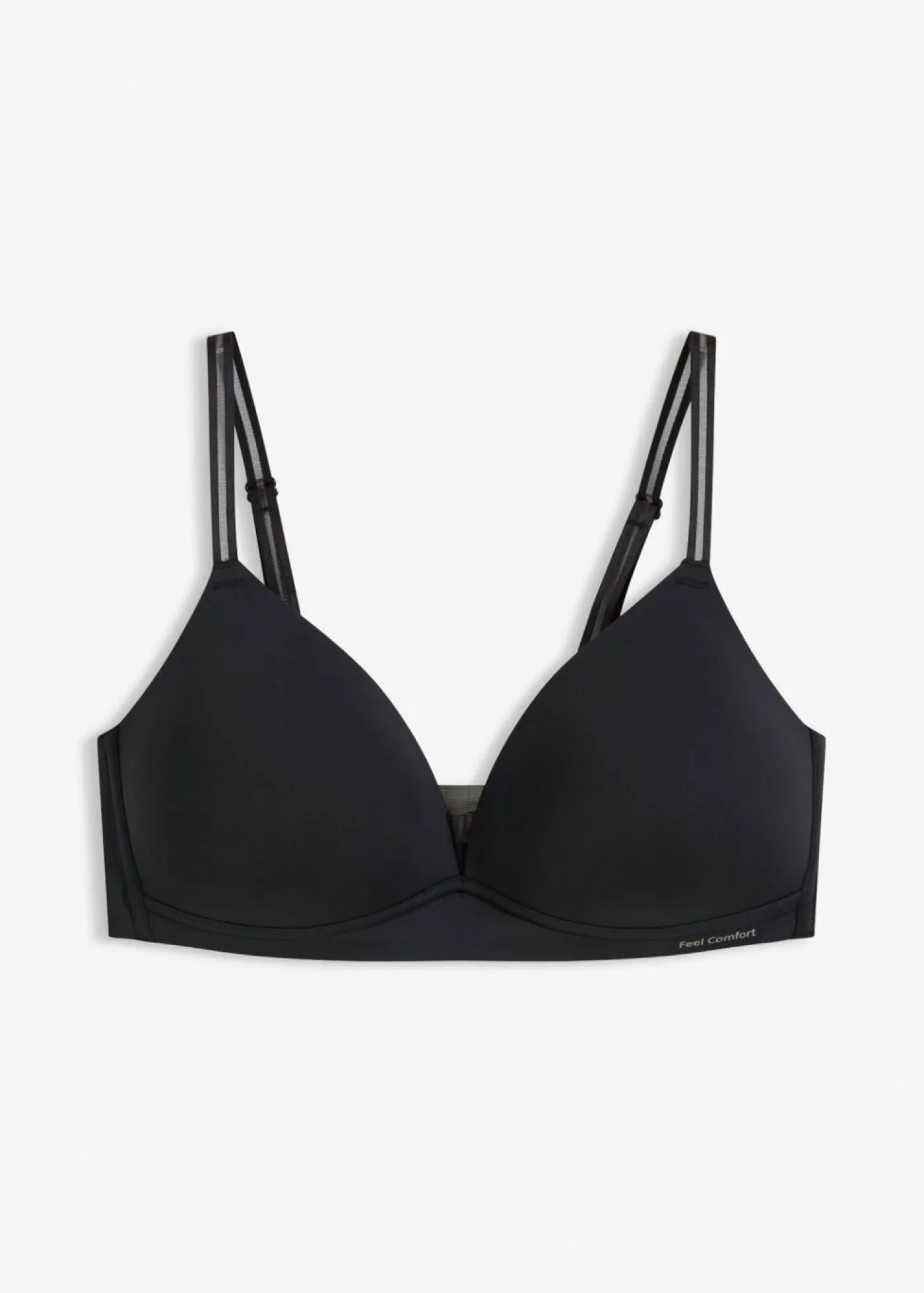 bonprix bonprix Sujetador Feel Comfort sin aros con inserto de malla Negro Hot