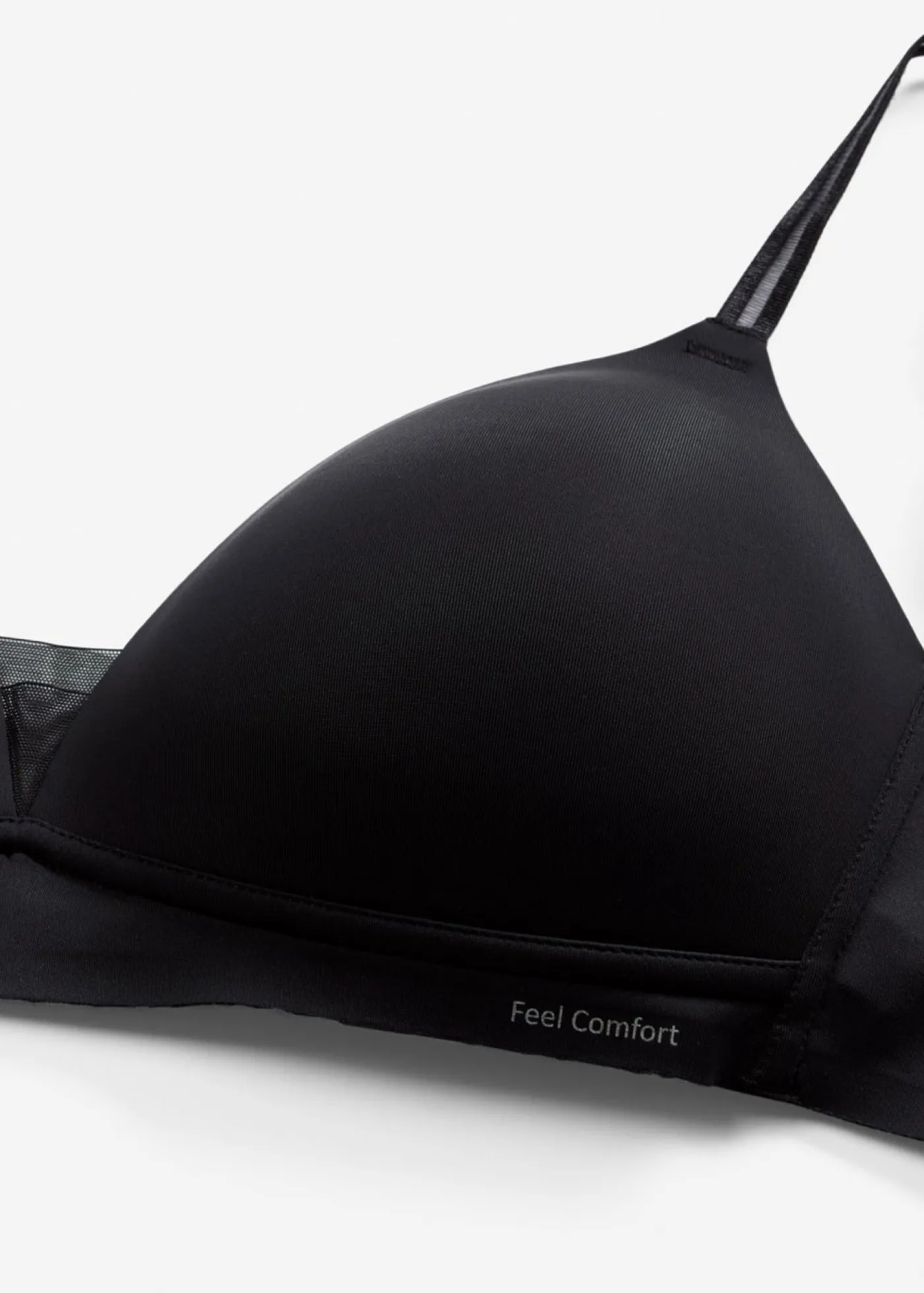 bonprix bonprix Sujetador Feel Comfort sin aros con inserto de malla Negro Hot