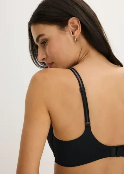 bonprix bonprix Sujetador Feel Comfort sin aros con inserto de malla Negro Hot