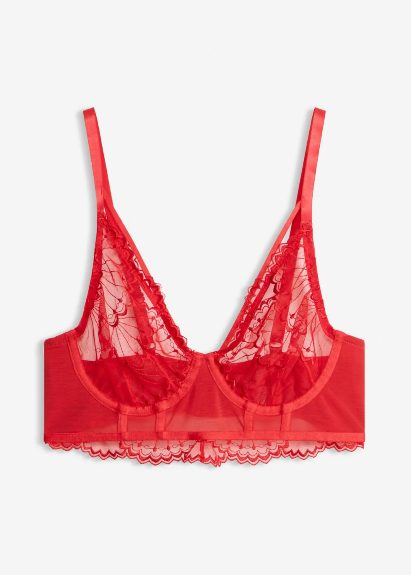 bonprix bonprix Sujetador largo de bordado Rojo salsa New