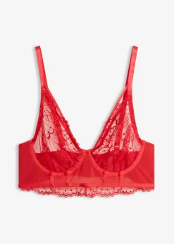 bonprix bonprix Sujetador largo de bordado Rojo salsa Sale