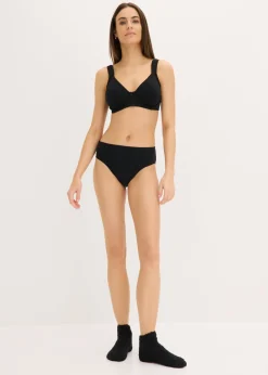 bonprix bonprix Sujetador reductor básico de algodón orgánico con aros (2 unidades) Negro-blanco