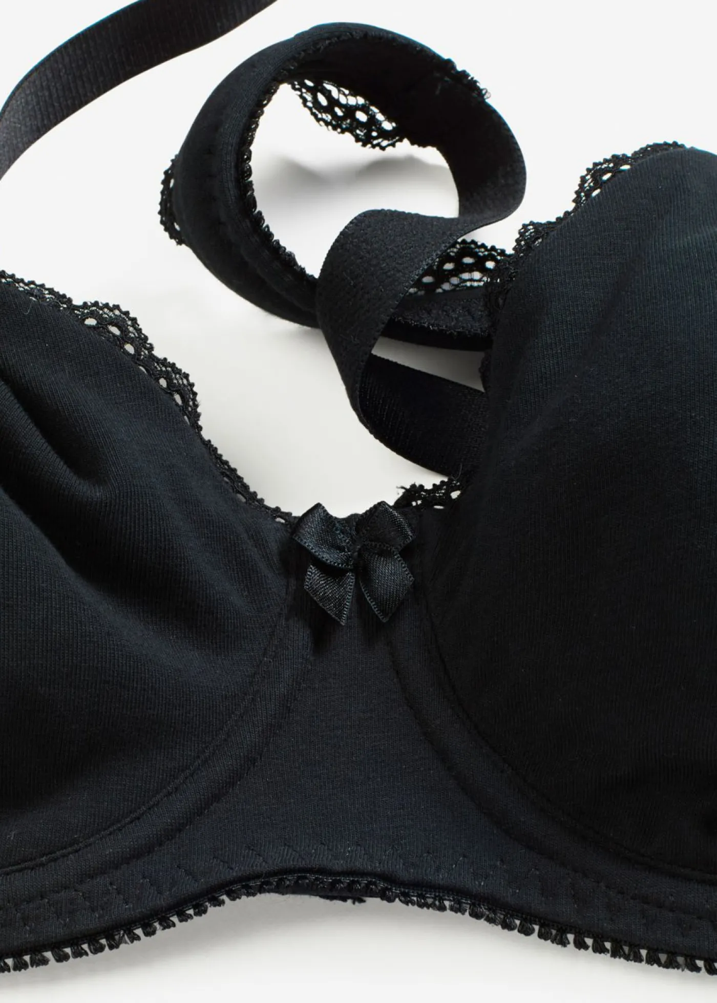 bonprix bonprix Sujetador reductor básico de algodón orgánico con aros (2 unidades) Negro Best