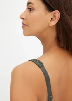 bonprix bonprix Sujetador reductor con aros antracita-verde Outlet