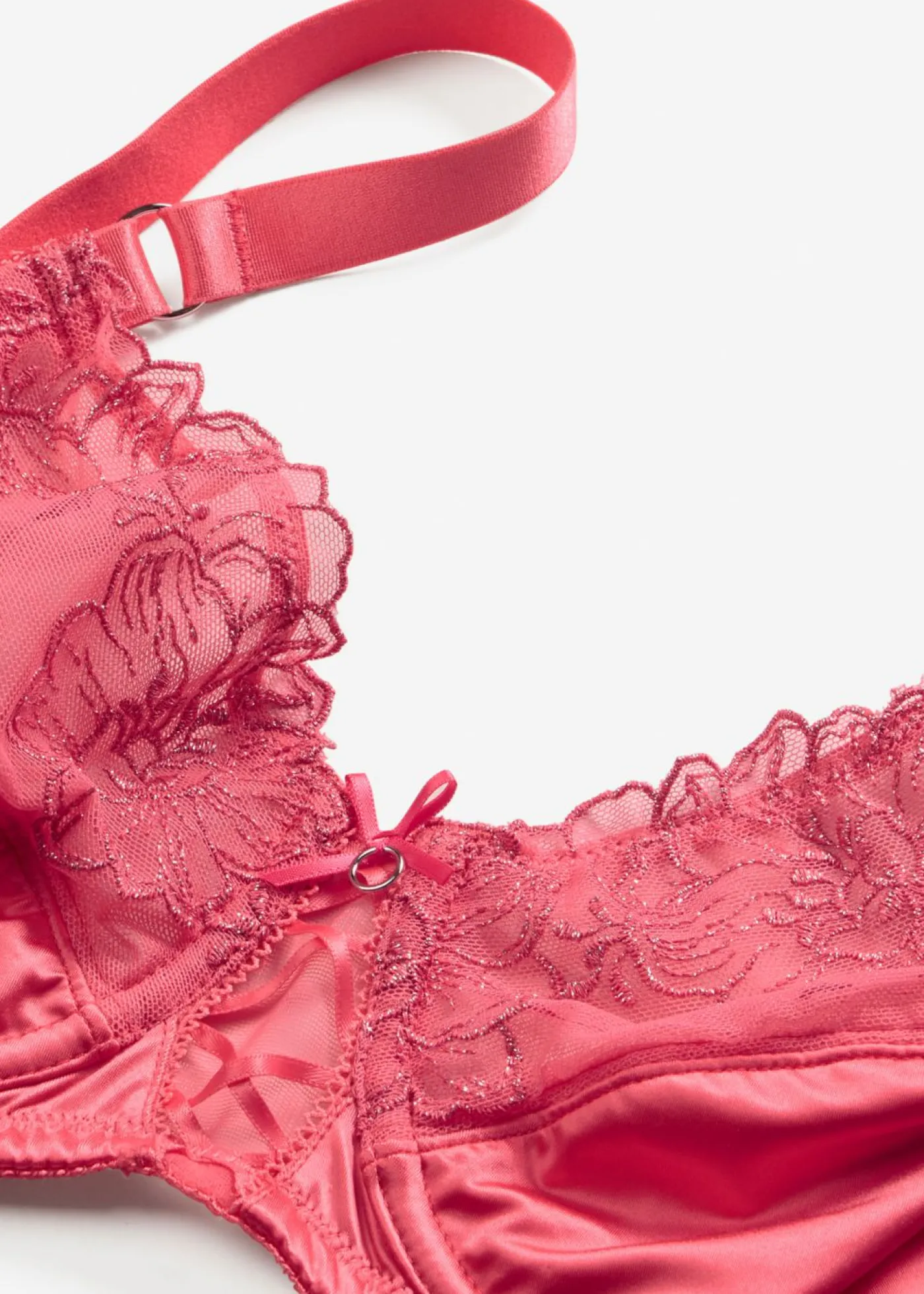 bonprix bonprix Sujetador reductor con bordado brillante de flores rosa coral Outlet