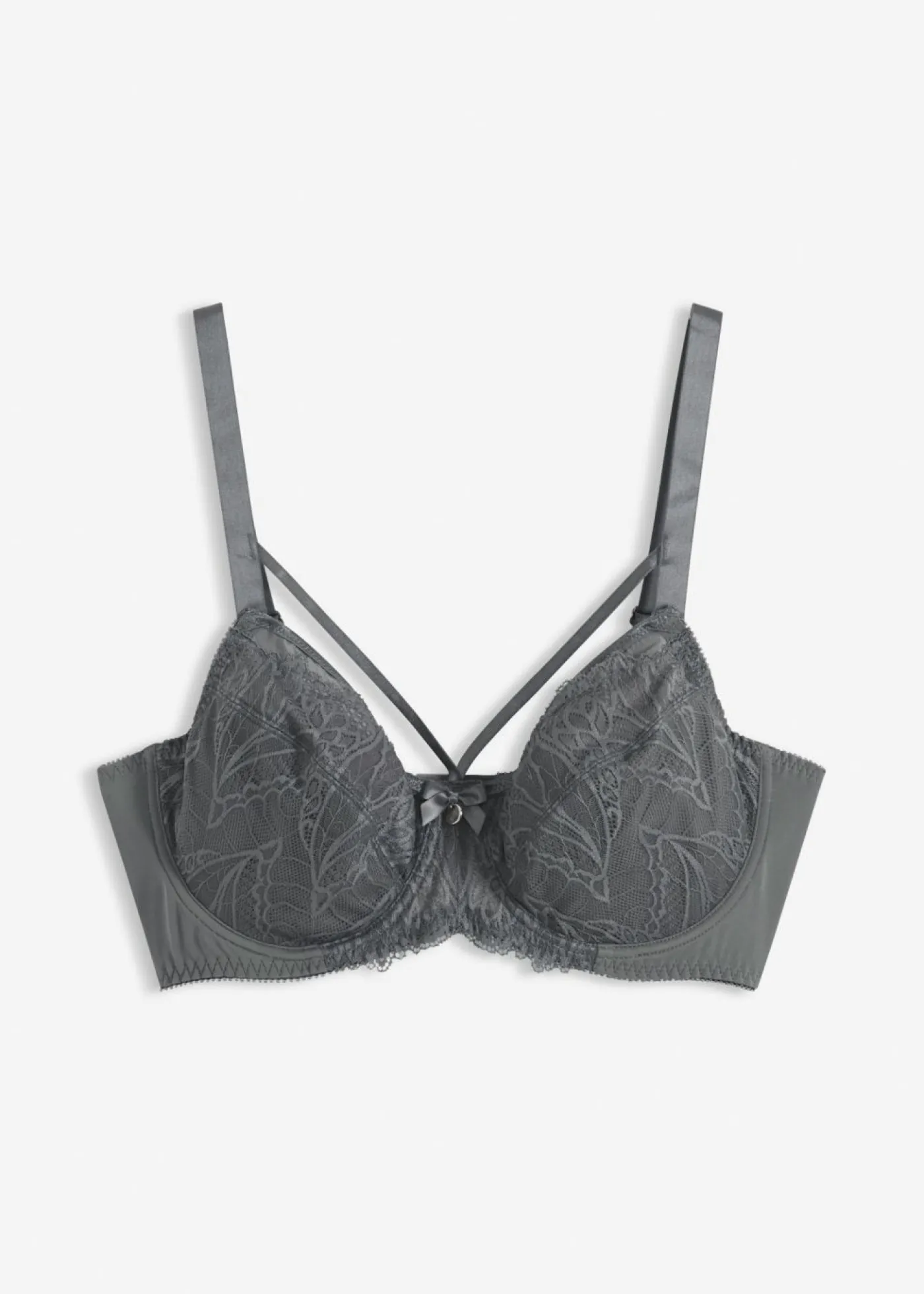 bonprix bonprix Sujetador reductor con encaje delicado Gris granito Online
