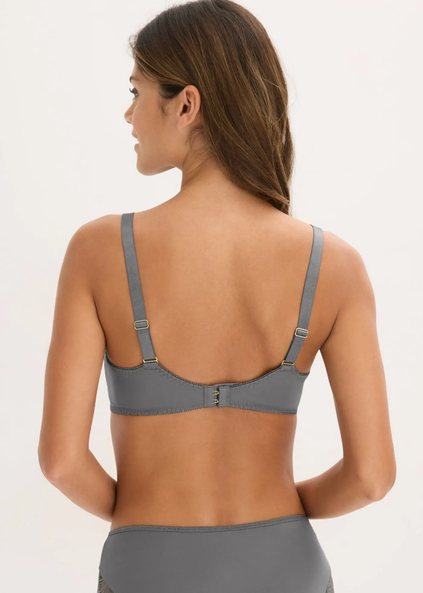 bonprix bonprix Sujetador reductor con encaje delicado Gris granito Online