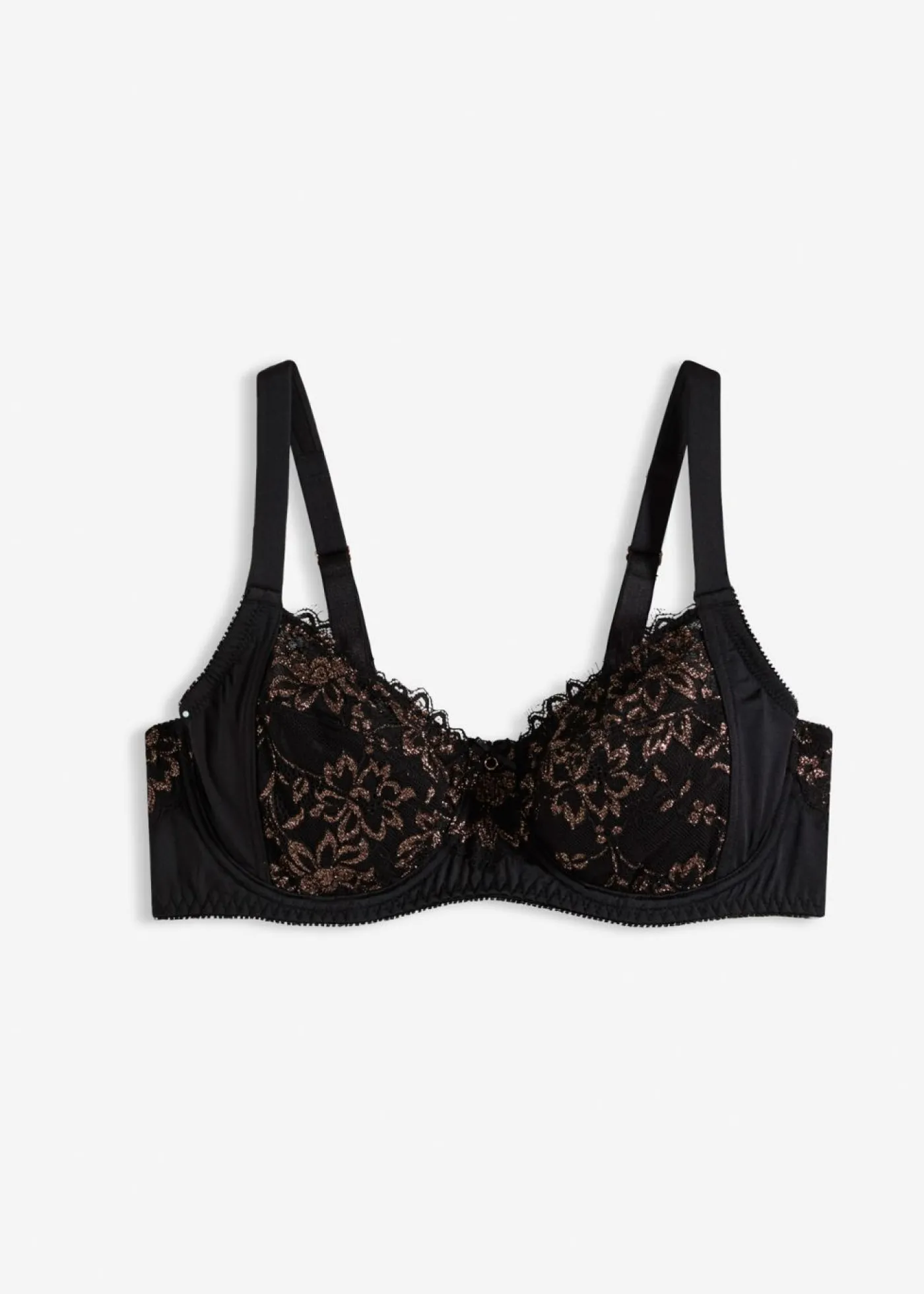 bonprix bonprix Sujetador reductor con hilo brillante Negro-cobre metalizado Outlet