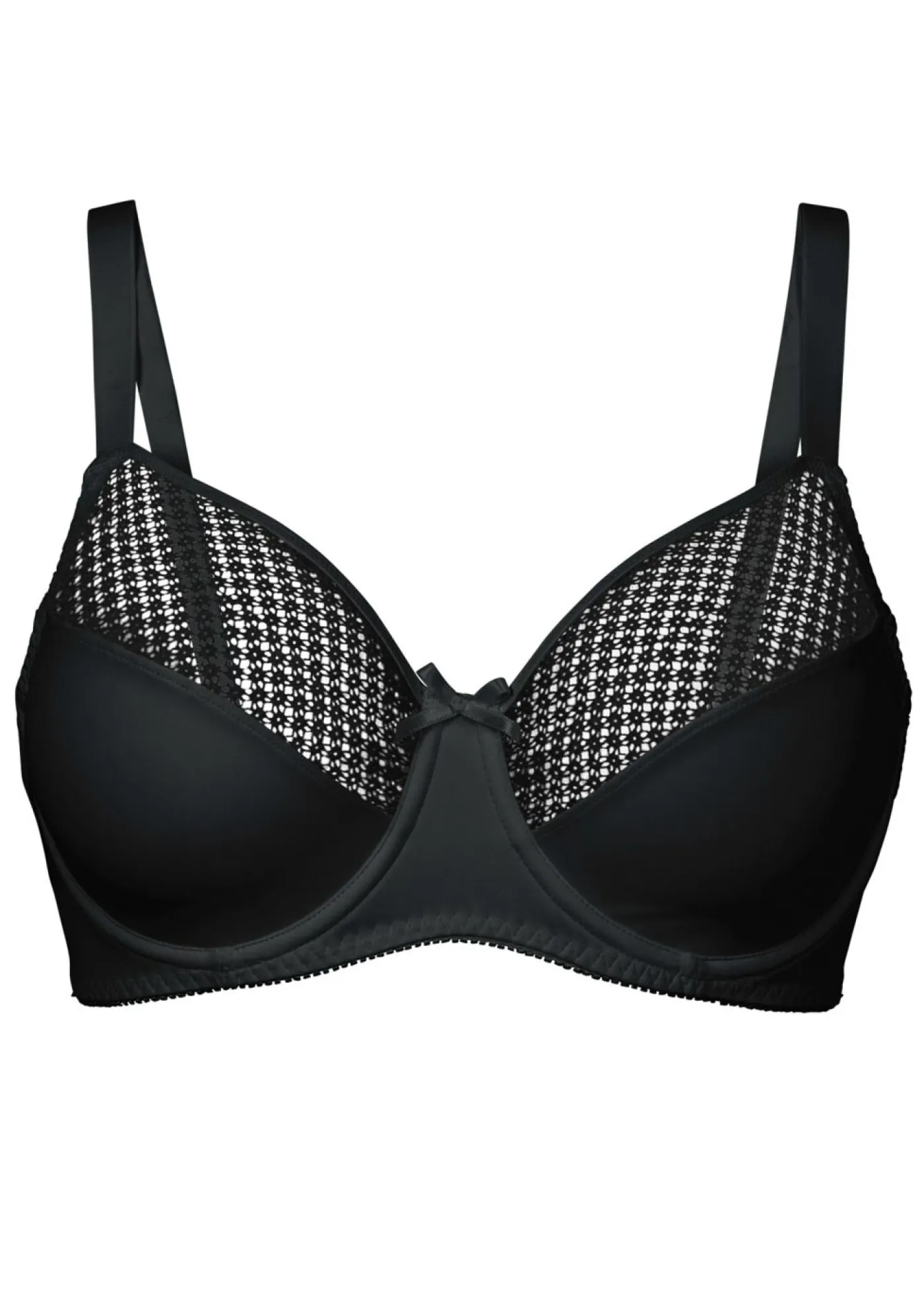bonprix bonprix Sujetador reductor con malla Negro Hot