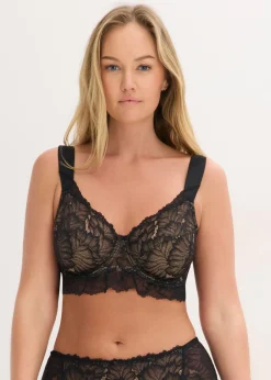 bonprix bonprix Sujetador reductor con tirantes acolchados negro-marrón claro