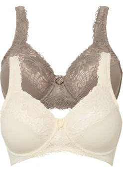 bonprix bonprix Sujetador reductor con tirantes acolchados (2 unidades) Champán + marrón grisáceo