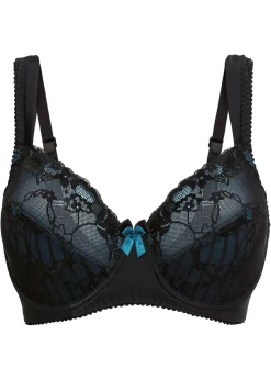 bonprix bonprix Sujetador reductor con tirantes acolchados Negro/azul petróleo de rayas Online