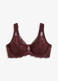 bonprix bonprix Sujetador reductor con tirantes acolchados rojo burdeos