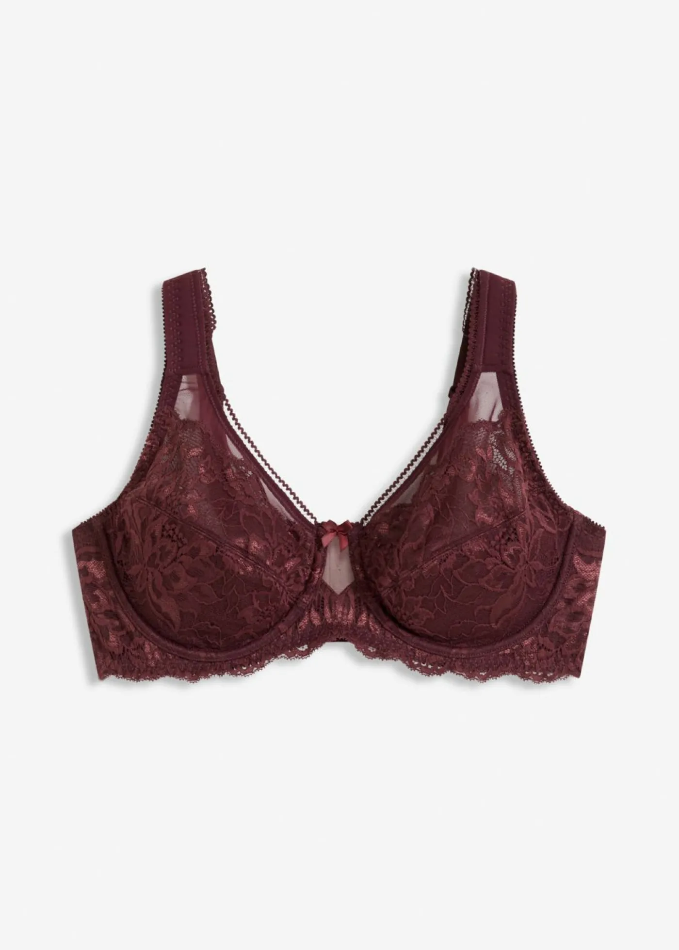 bonprix bonprix Sujetador reductor con tirantes acolchados rojo burdeos