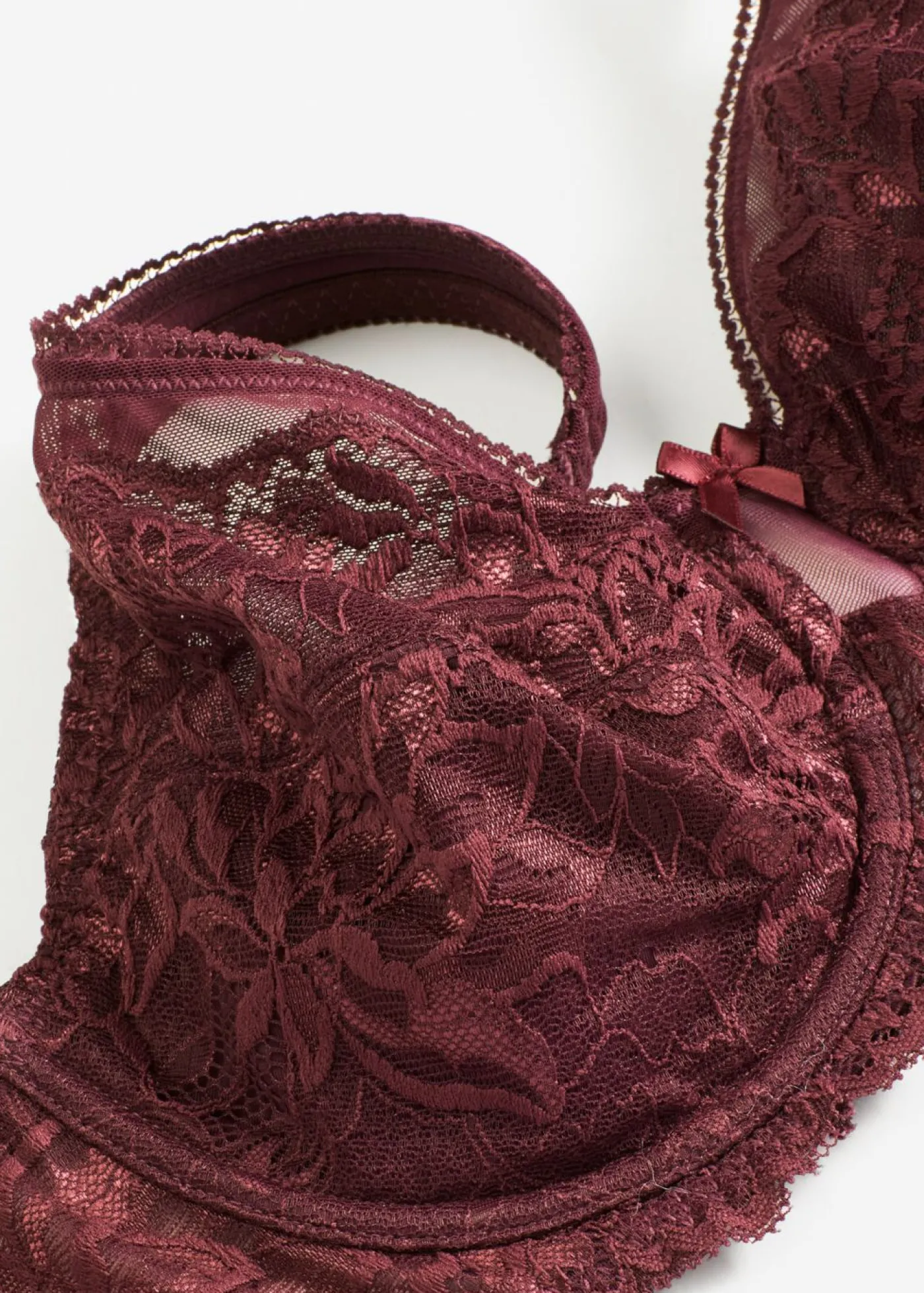 bonprix bonprix Sujetador reductor con tirantes acolchados rojo burdeos