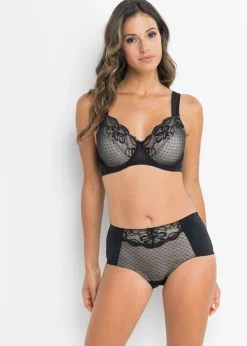 bonprix bonprix Sujetador reductor con tirantes acolchados Negro-beige arena Sale