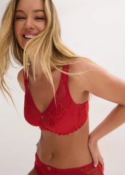 bonprix bonprix Sujetador reductor con tirantes acolchados Rojo salsa Online