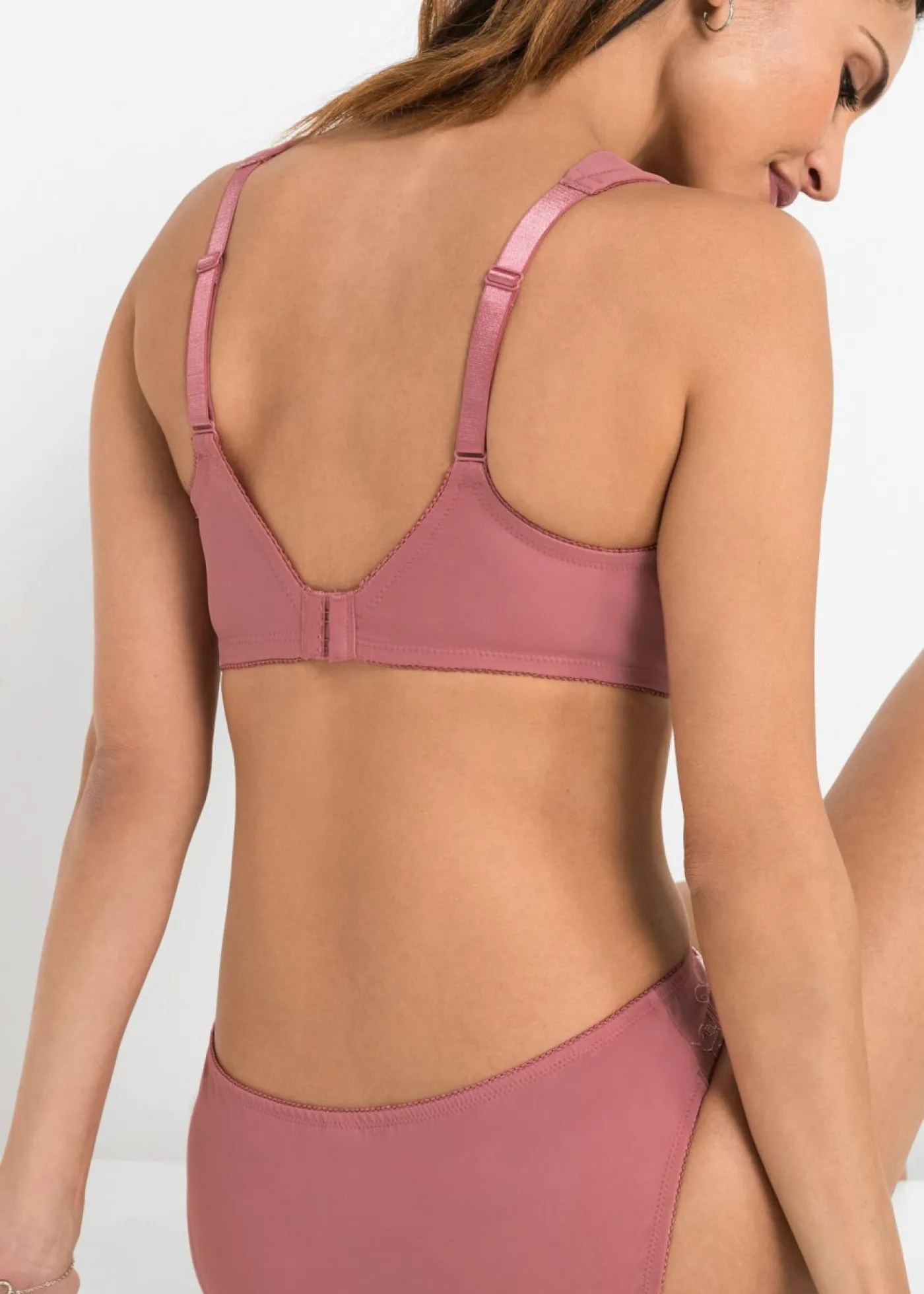 bonprix bonprix Sujetador reductor con tirantes acolchados (2 unidades) Rosa humo + rosa pálido de flores Discount
